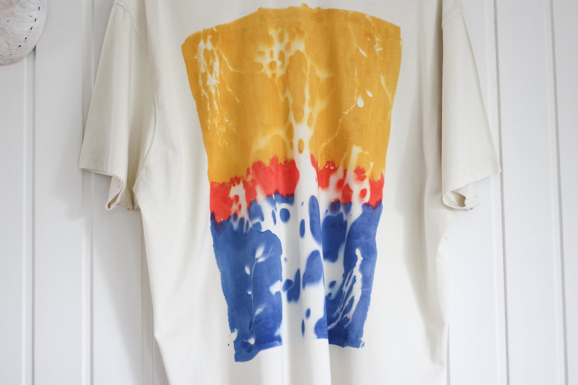 GOTS organic cotton graphic tee hand-printed using bull kelp