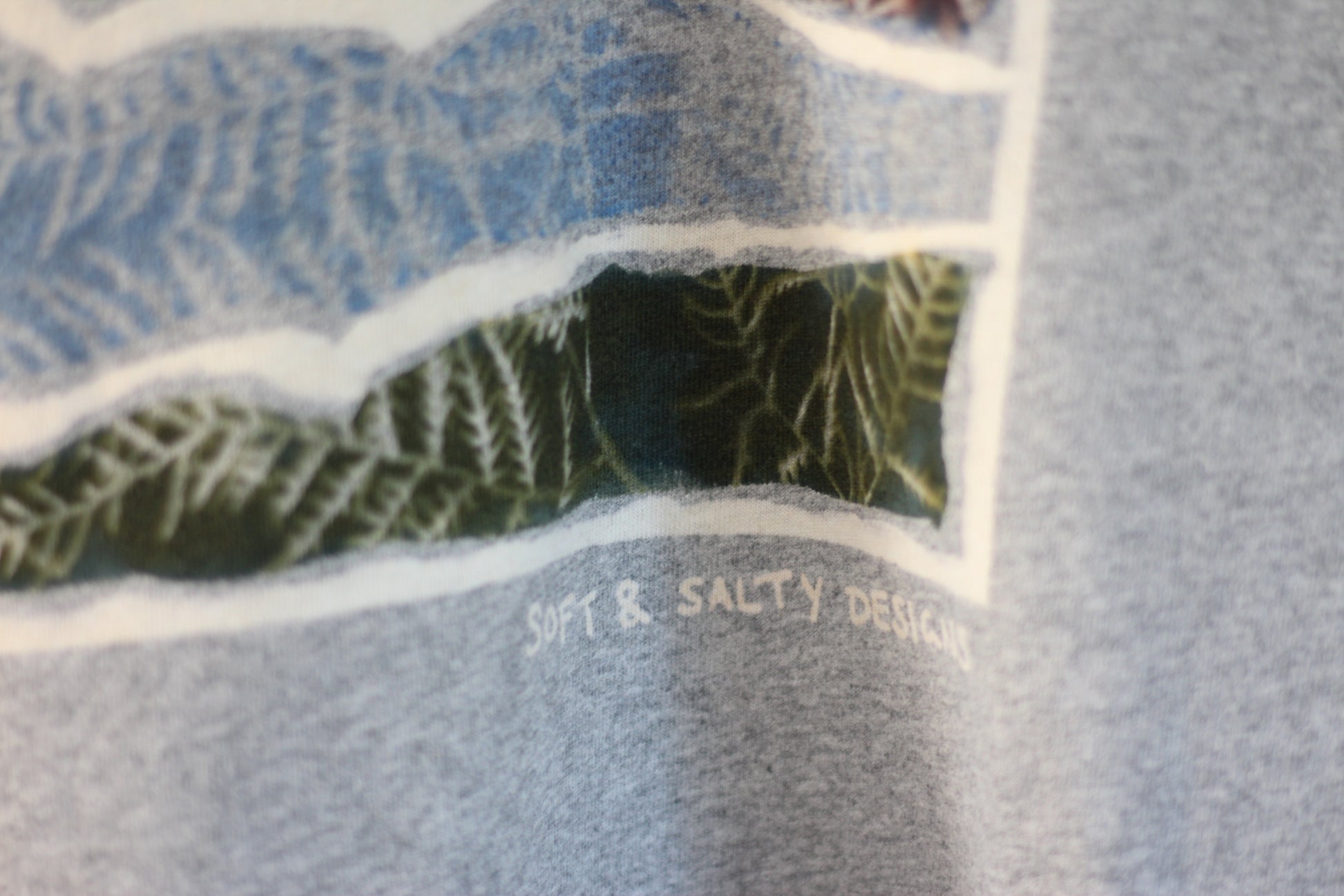 Soft & Salty Designs hand printed t-shirt man fern