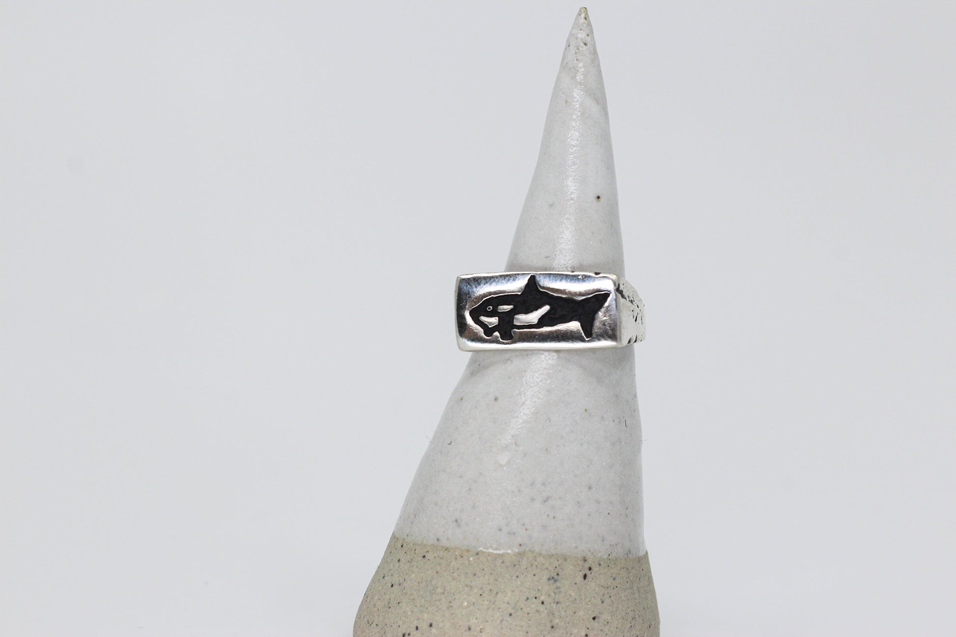 Killer whale silver ring hand made