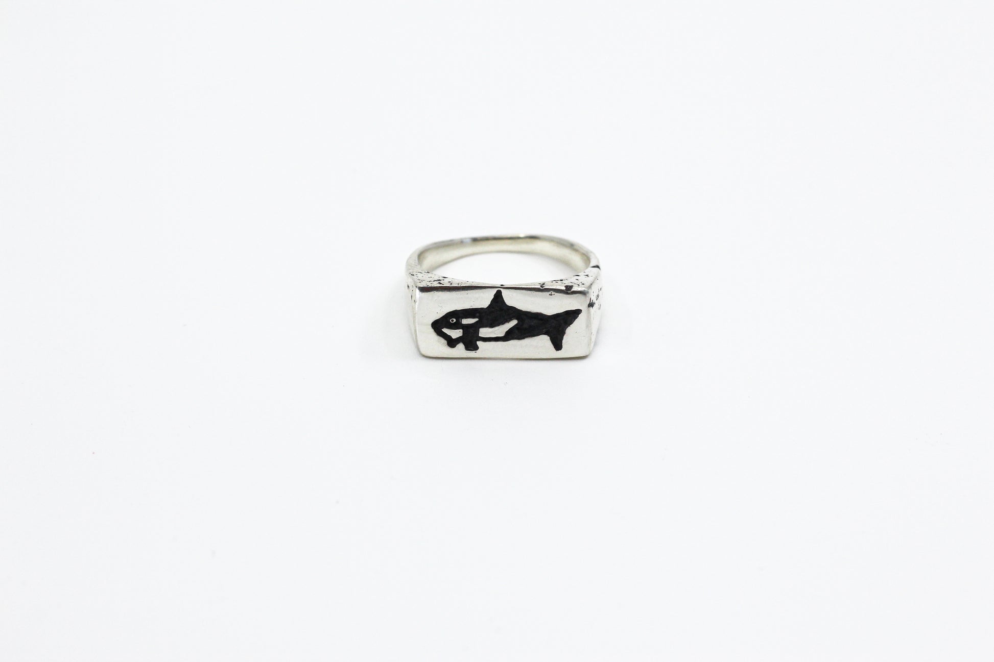 Killer whale silver ring hand made