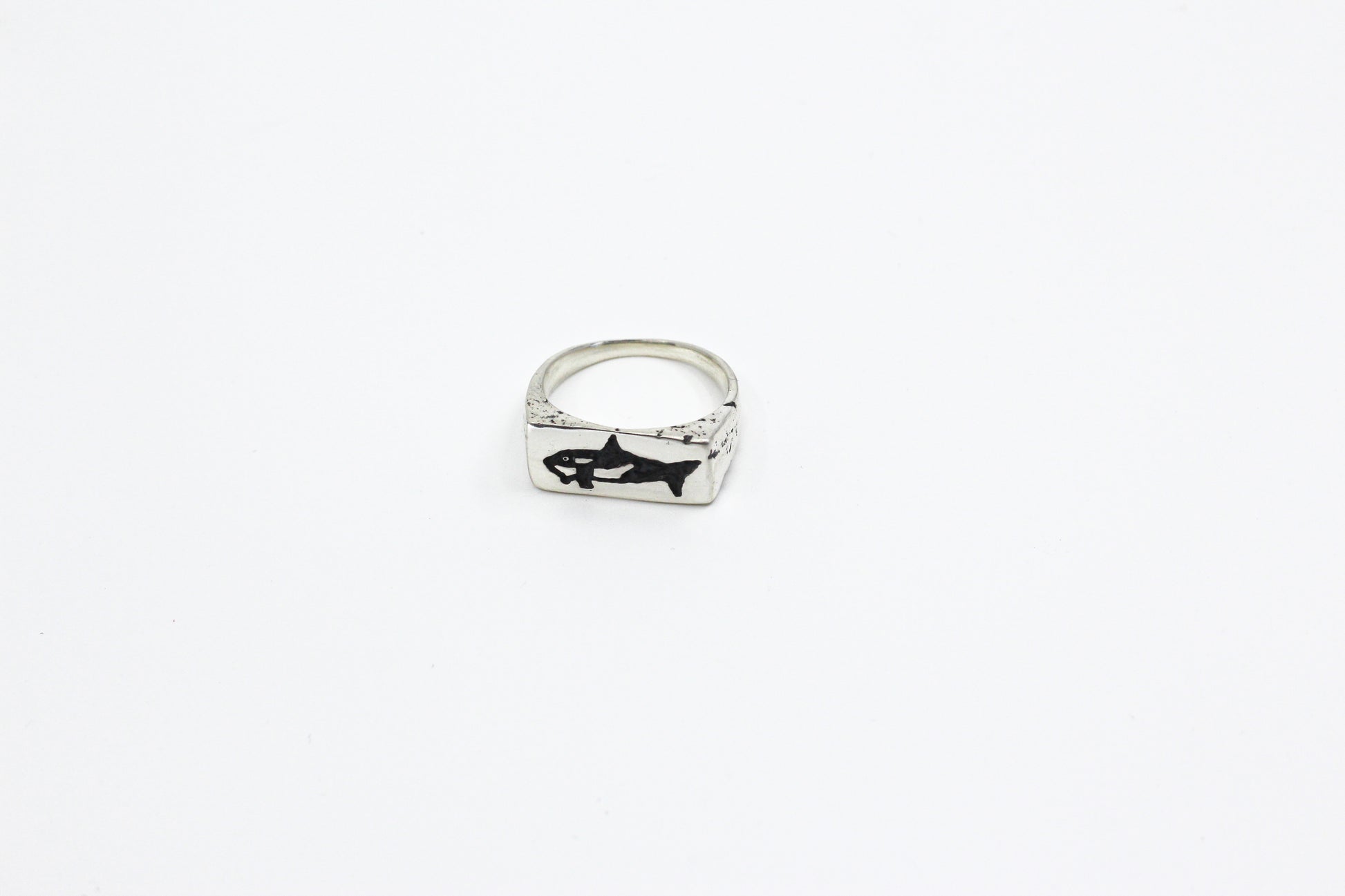 Killer whale silver ring hand made