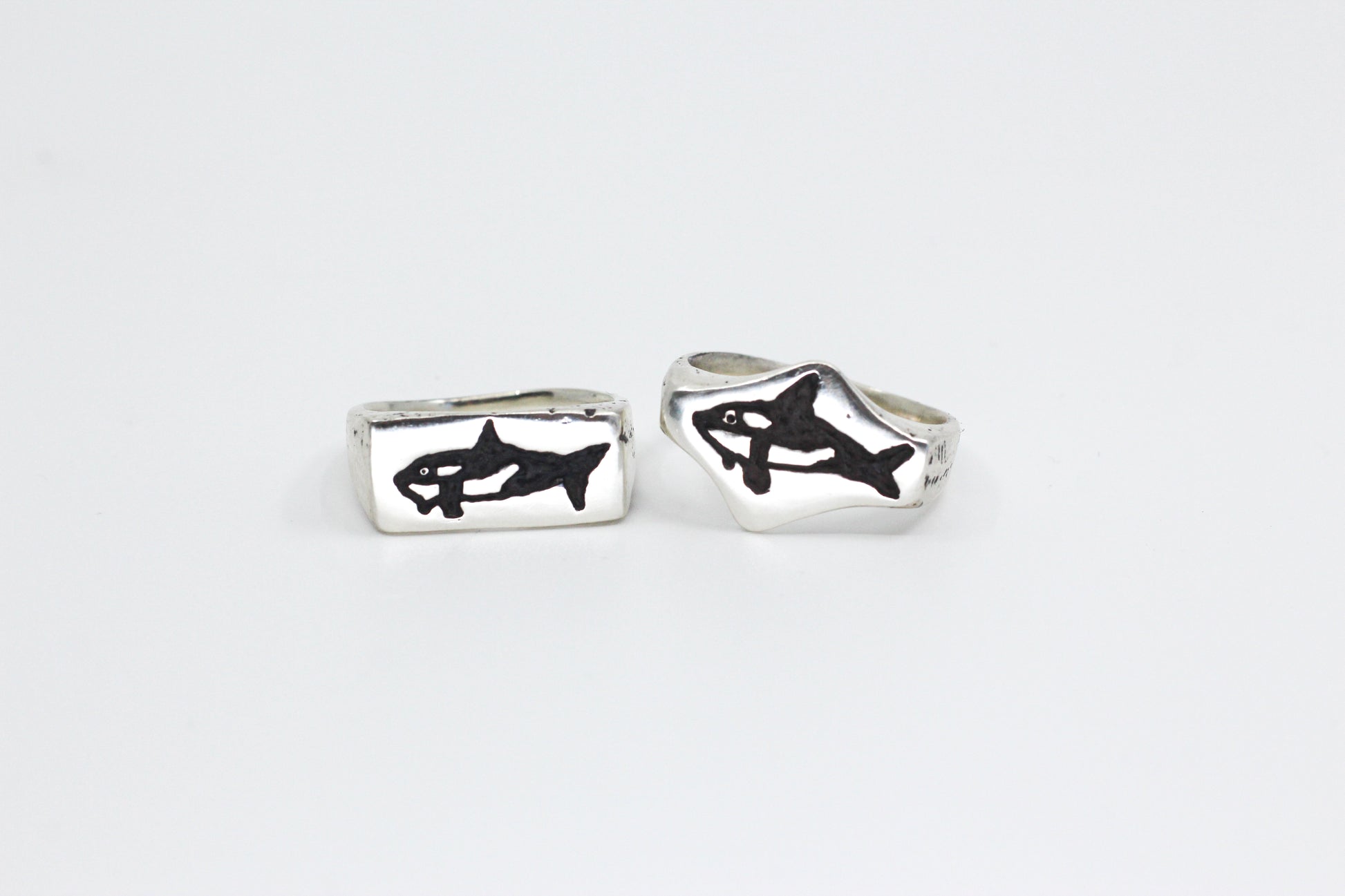 Killer whale silver ring hand made