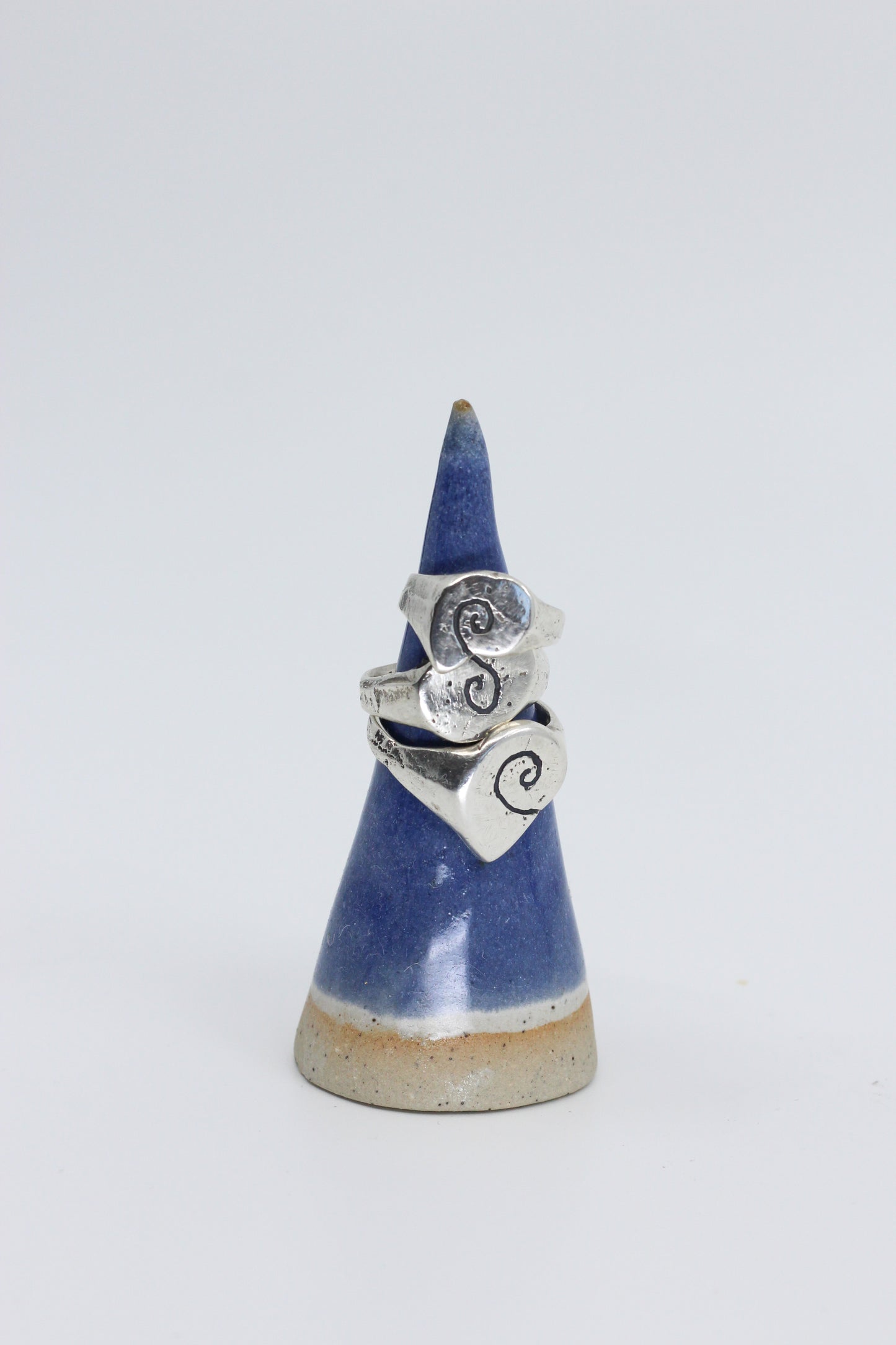 Sea snail shell ring textured silver