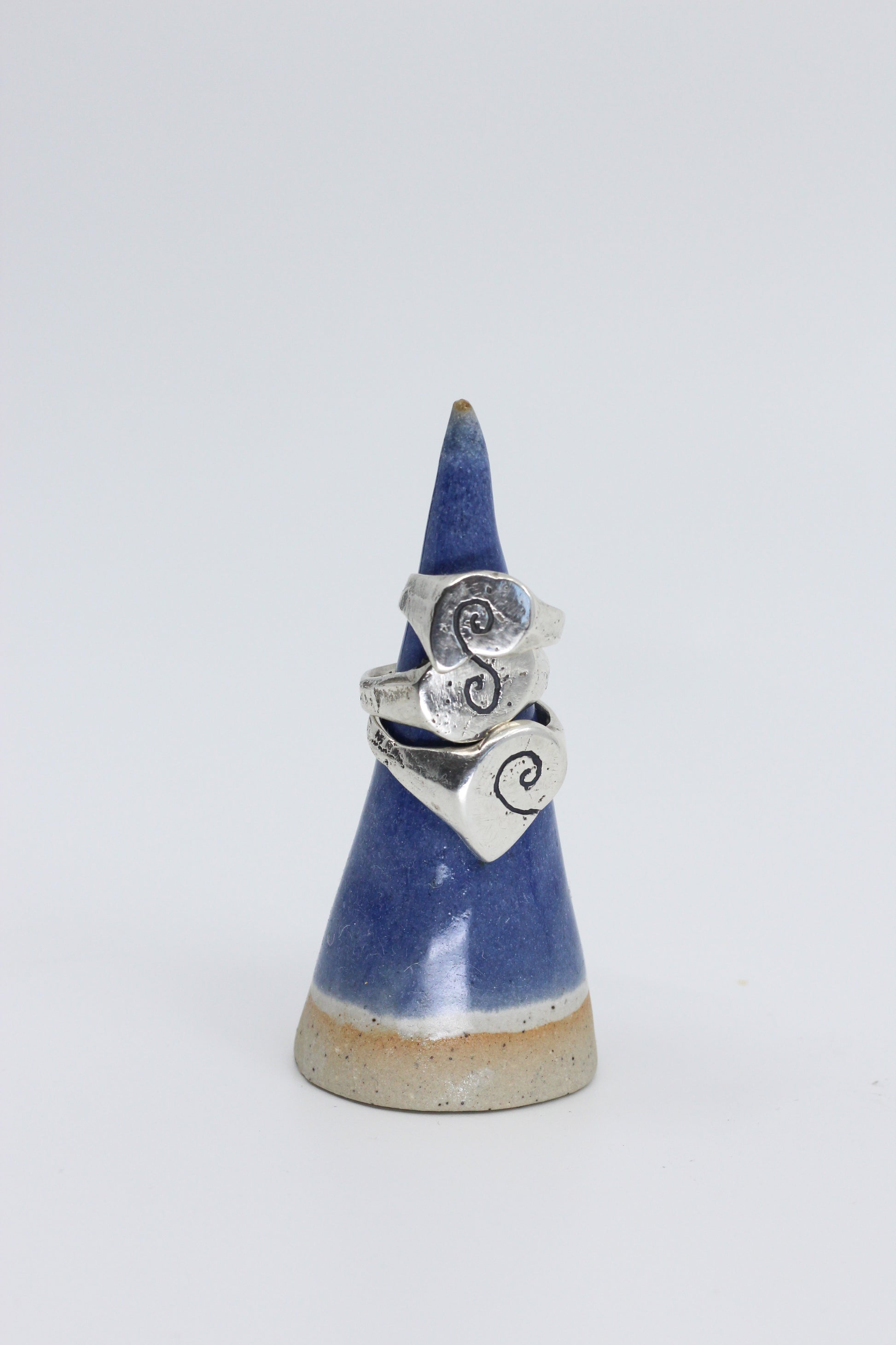 Sea snail shell ring textured silver