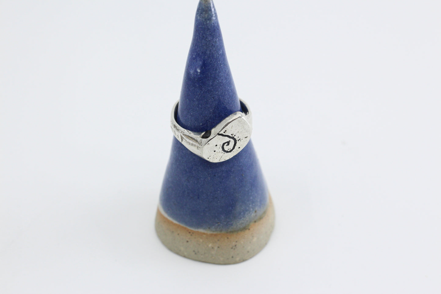 Sea snail shell ring textured silver