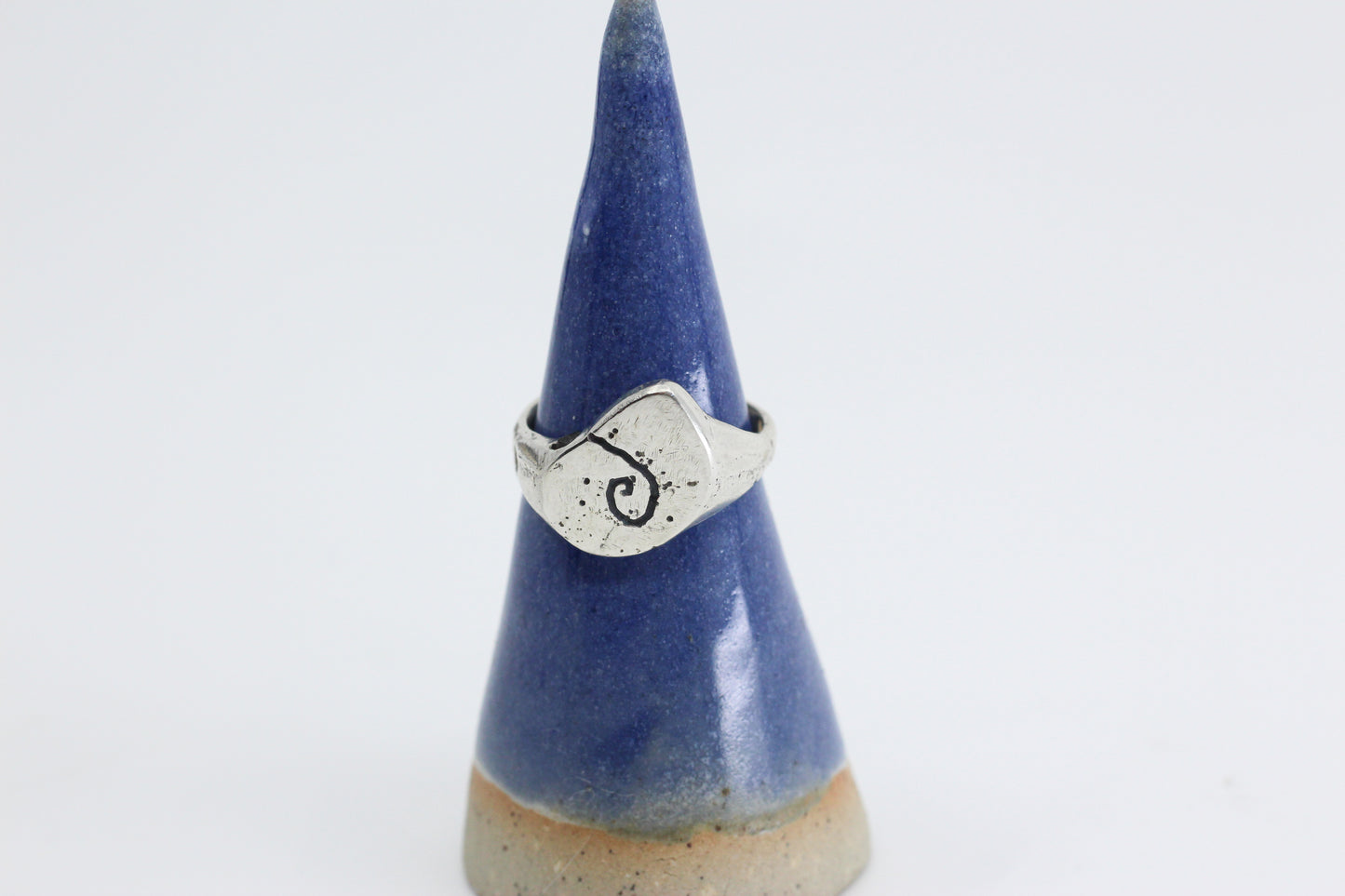 Sea snail shell ring textured silver