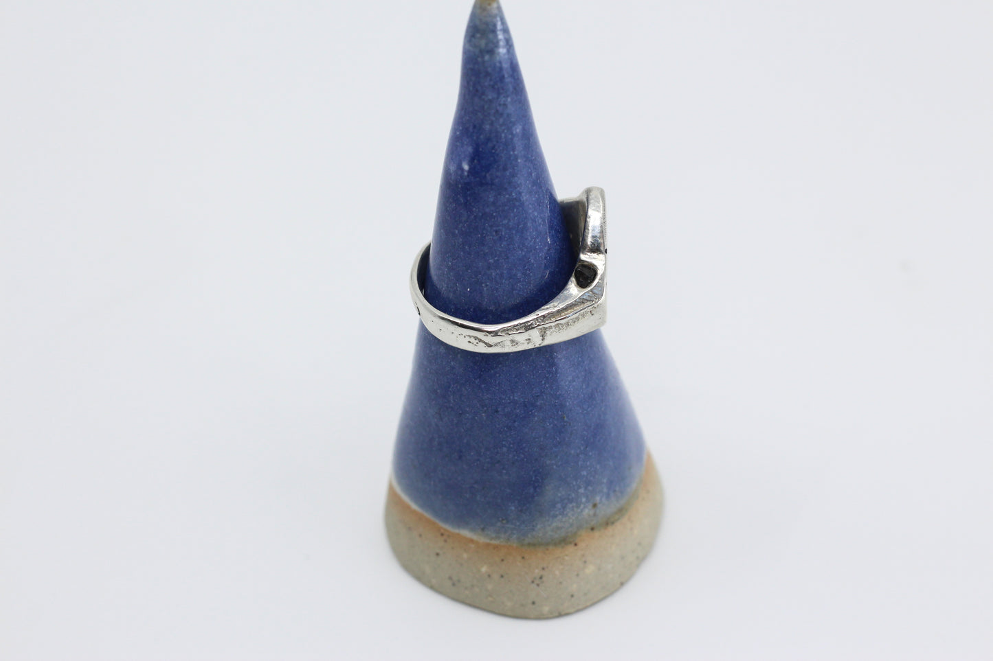 Sea snail shell ring textured silver