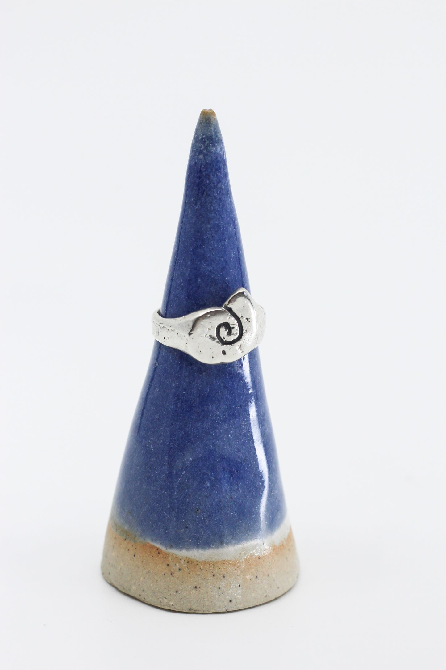 Sea snail shell ring textured silver