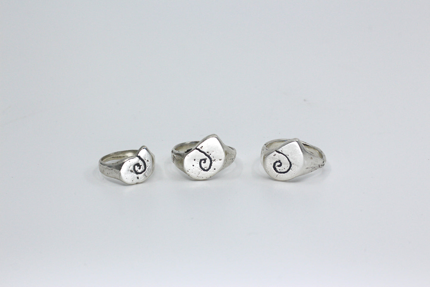 Sea snail shell ring textured silver