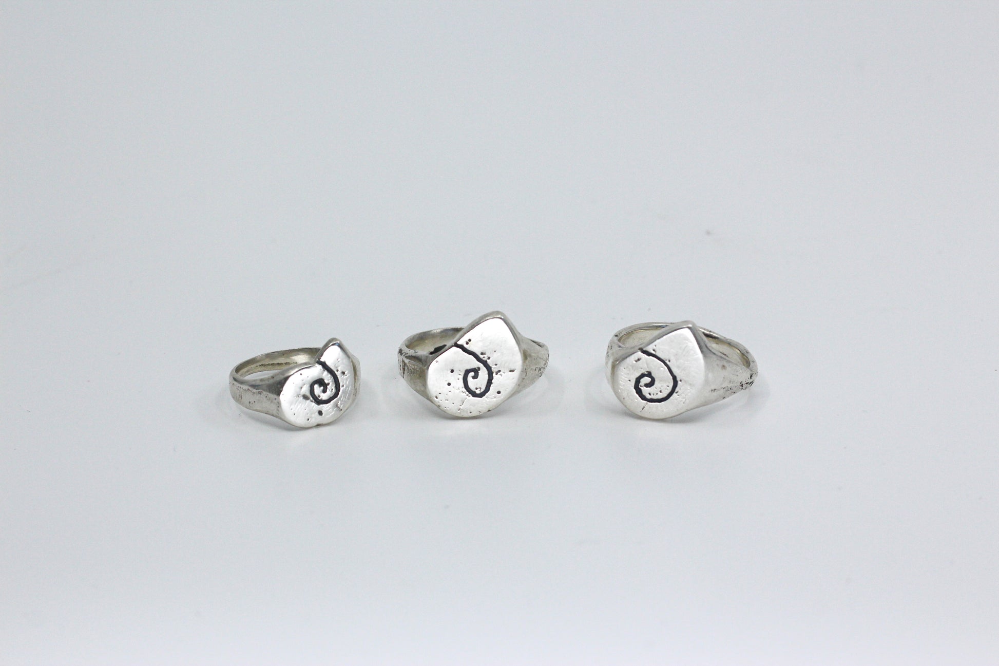 Sea snail shell ring textured silver