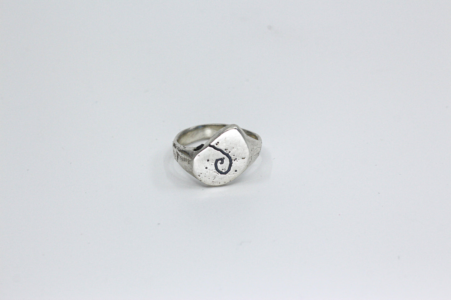 Sea snail shell ring textured silver