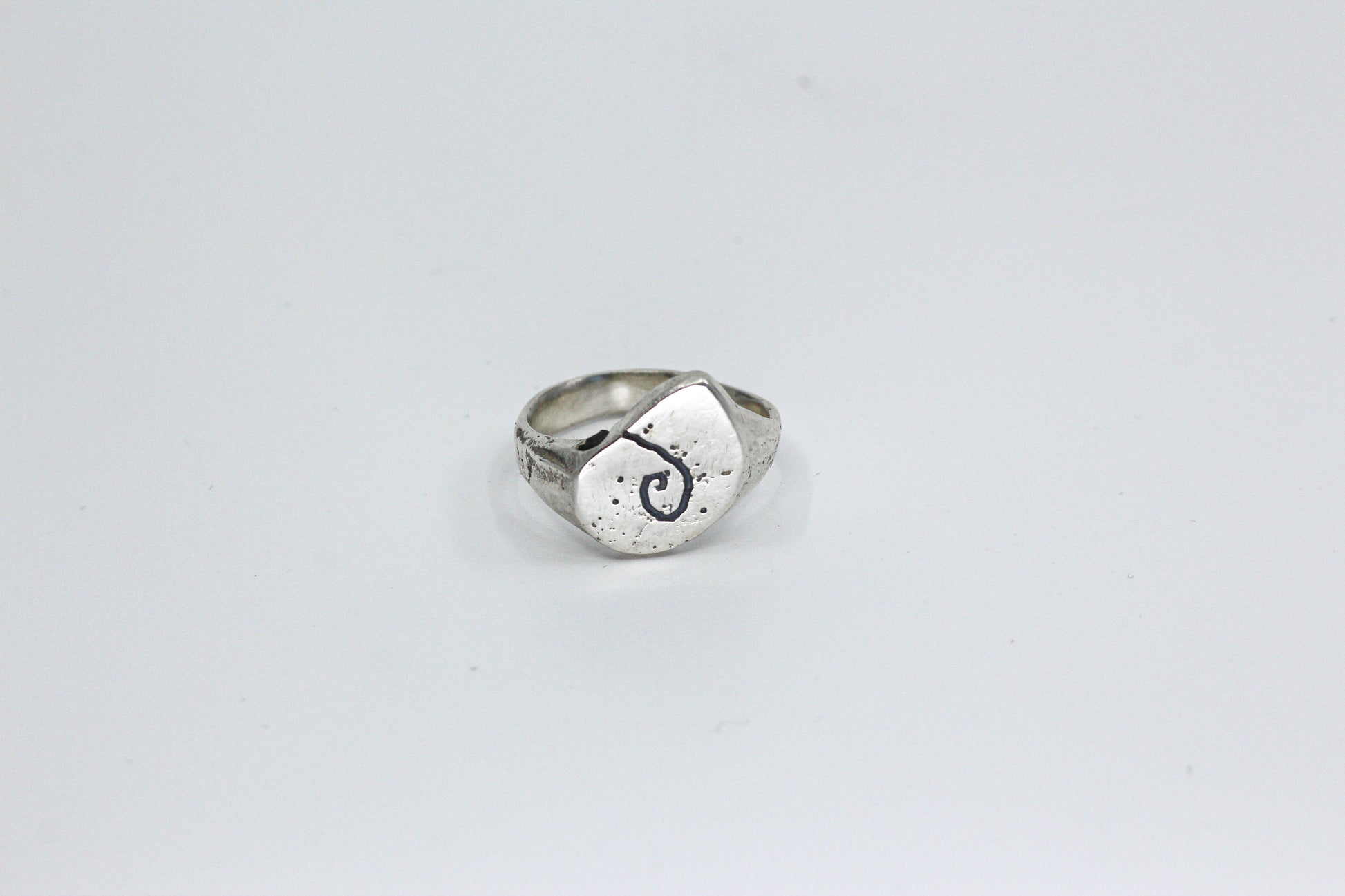 Sea snail shell ring textured silver