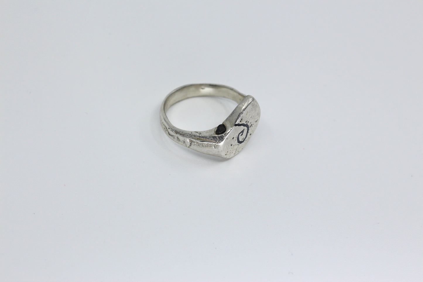 Sea snail shell ring textured silver