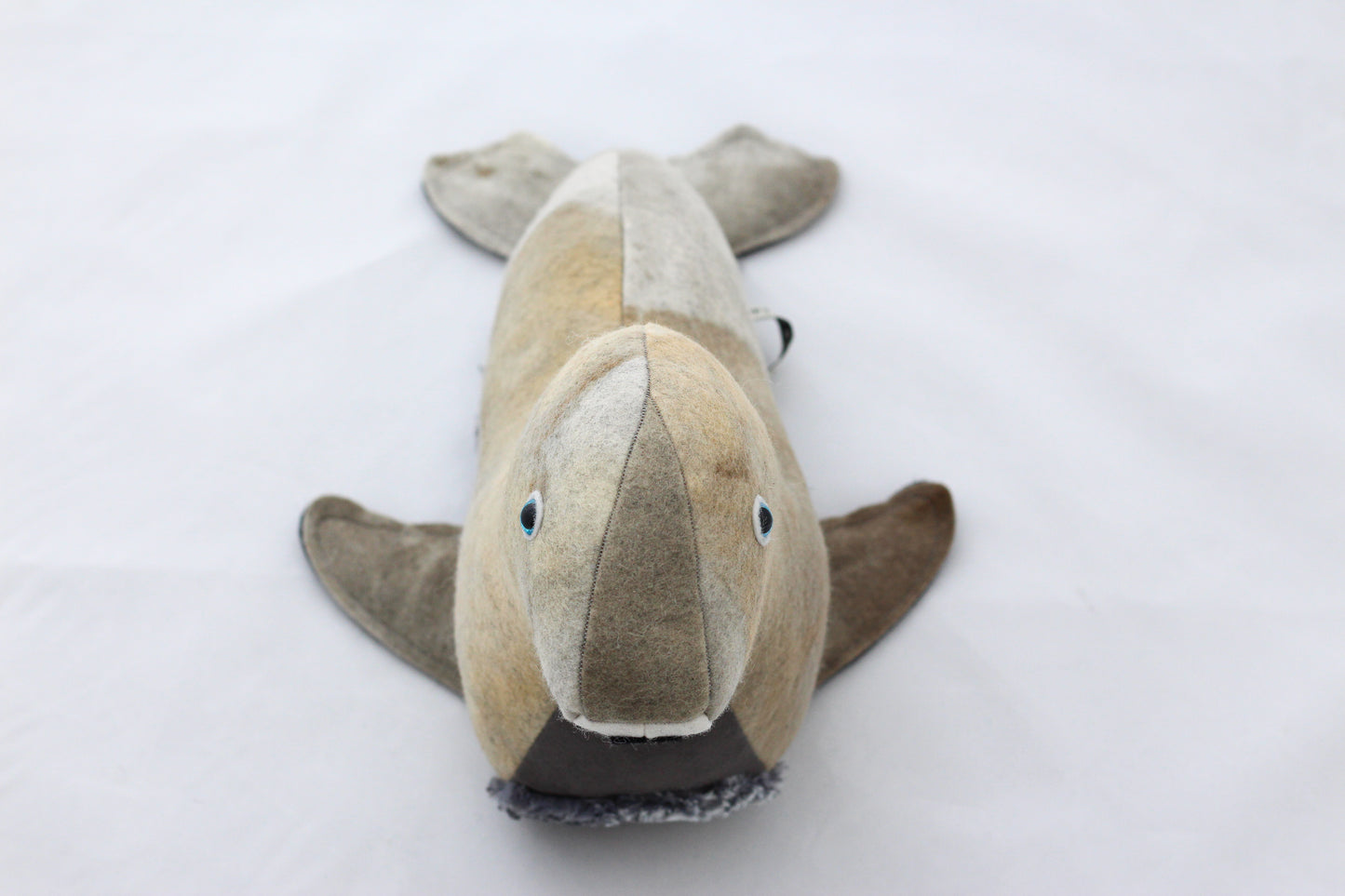 Plush fur seal toy on a white background