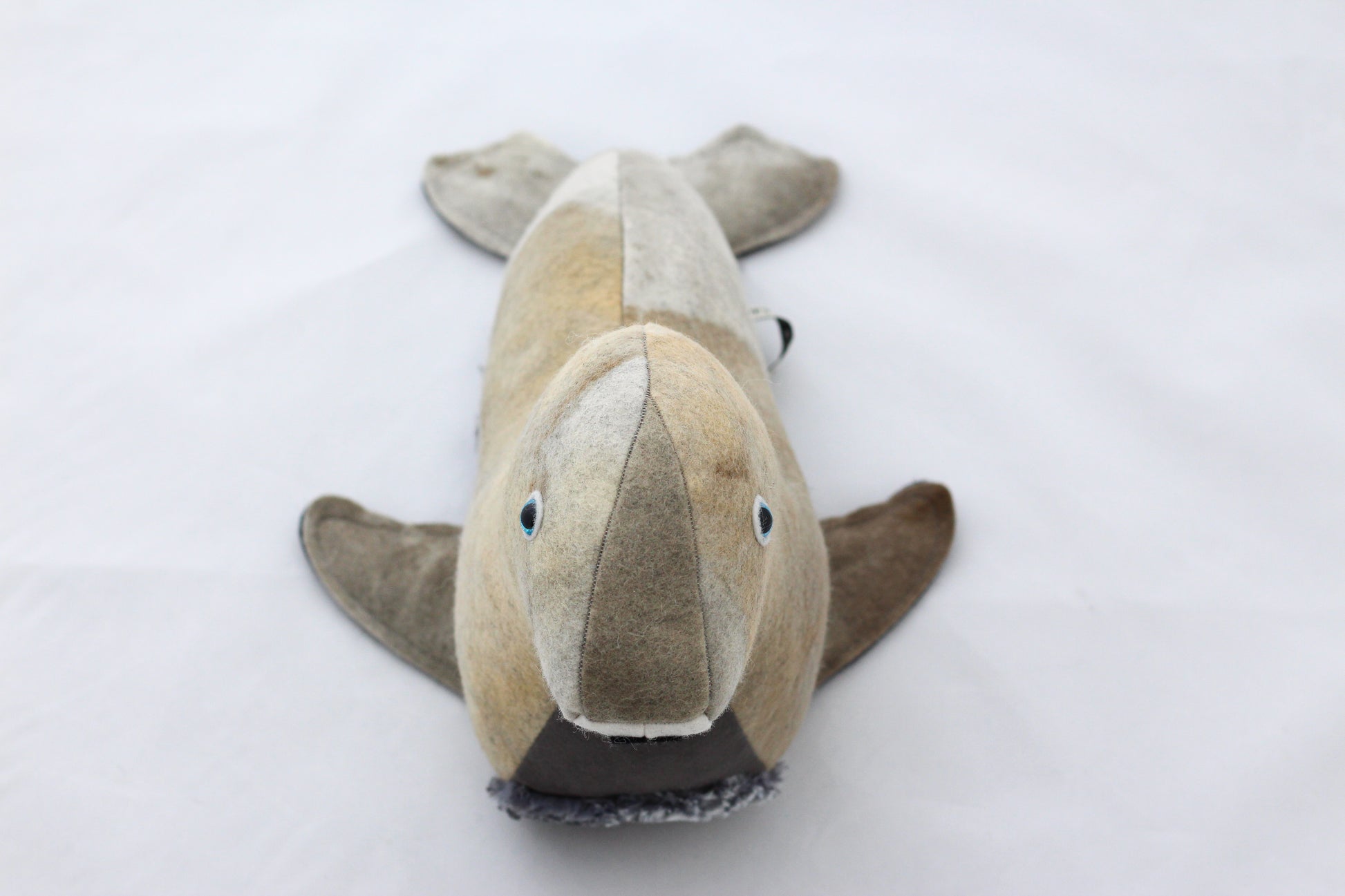 Plush fur seal toy on a white background