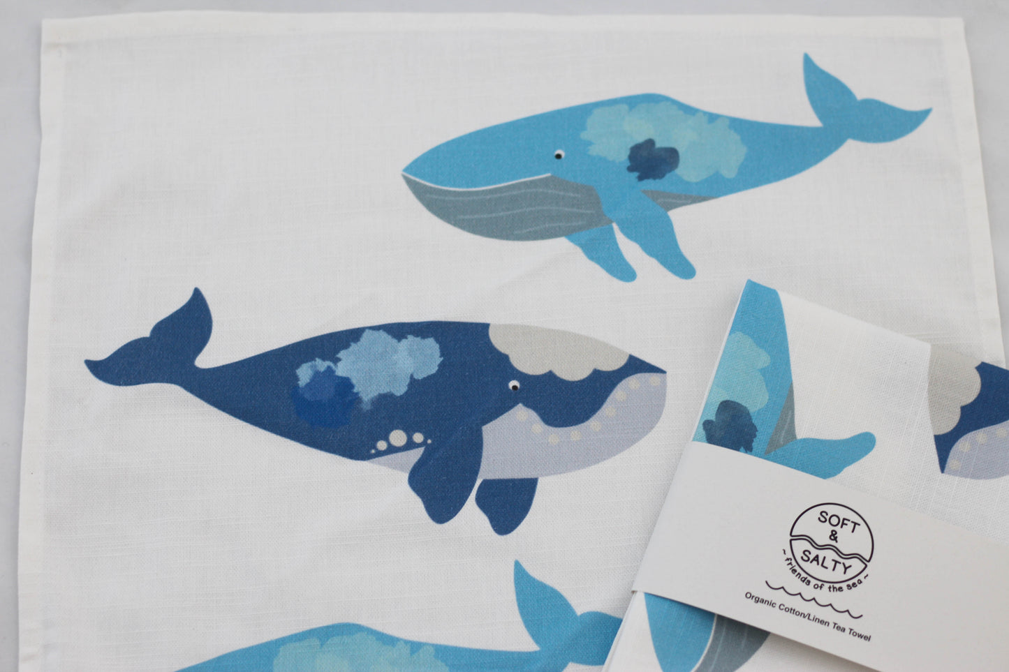 Whales Tea Towel