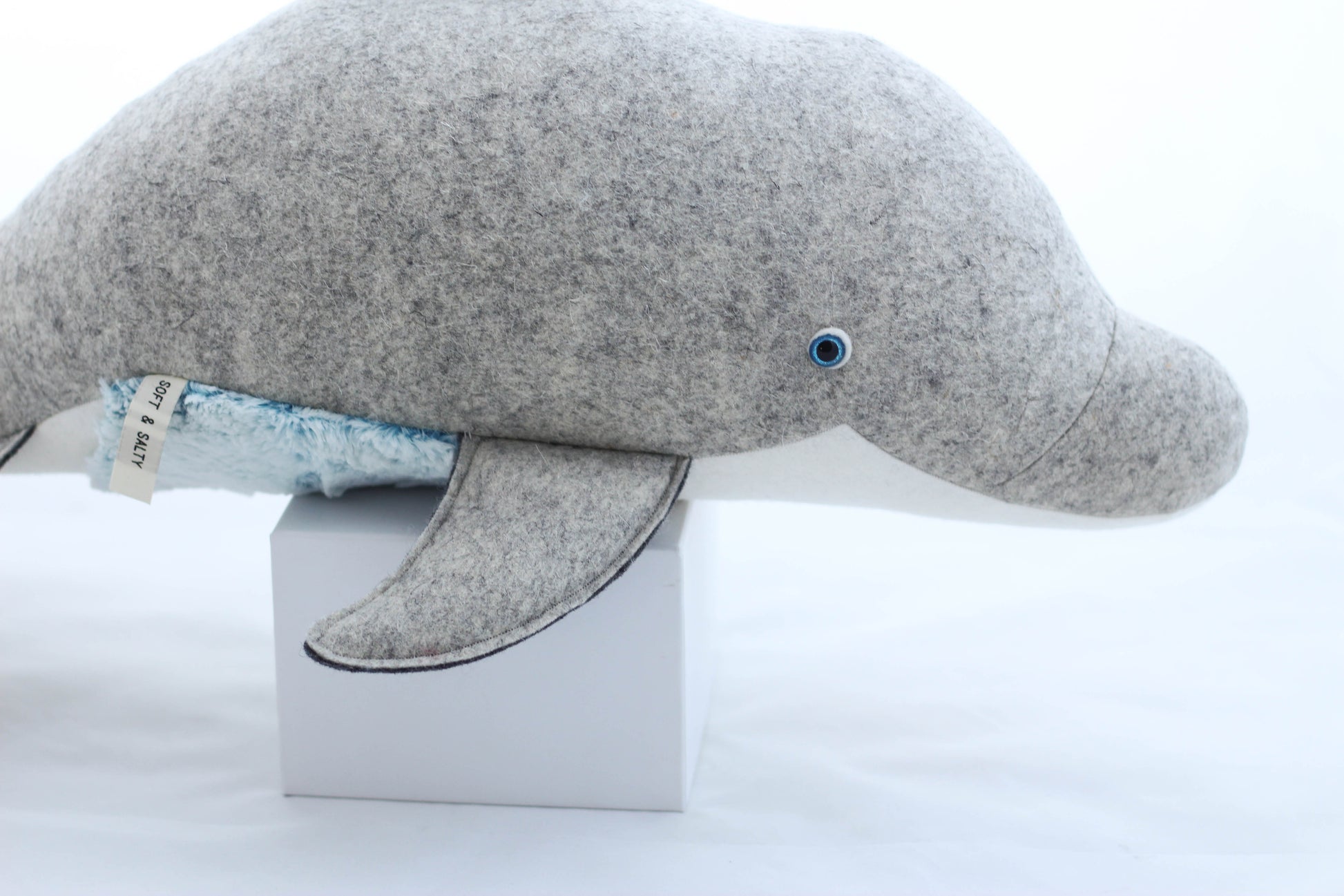 Plush toy dolphin